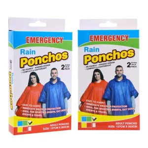 2 Pack Adult Emergency Ponchos