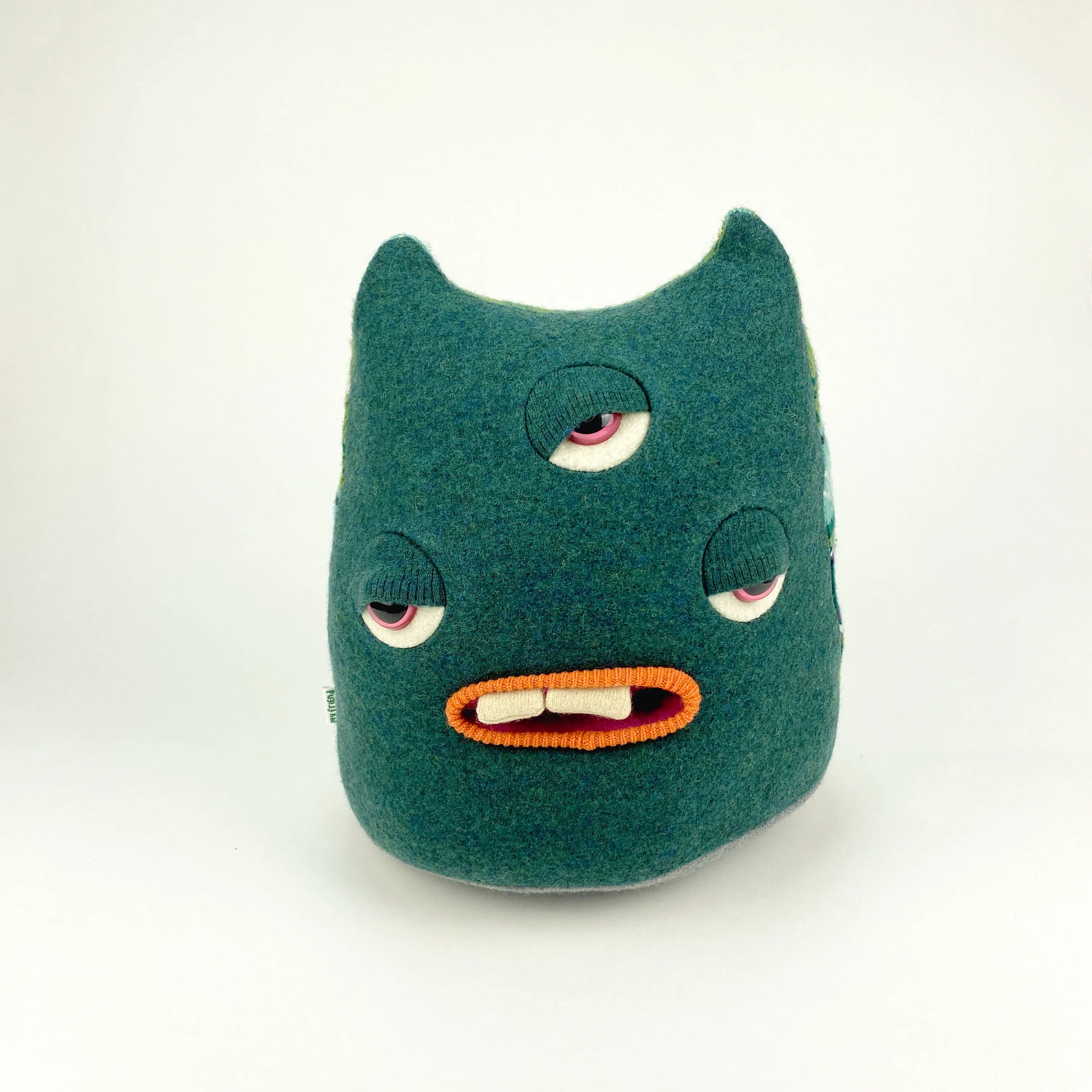 Allan the three-eyed handmade plush monster