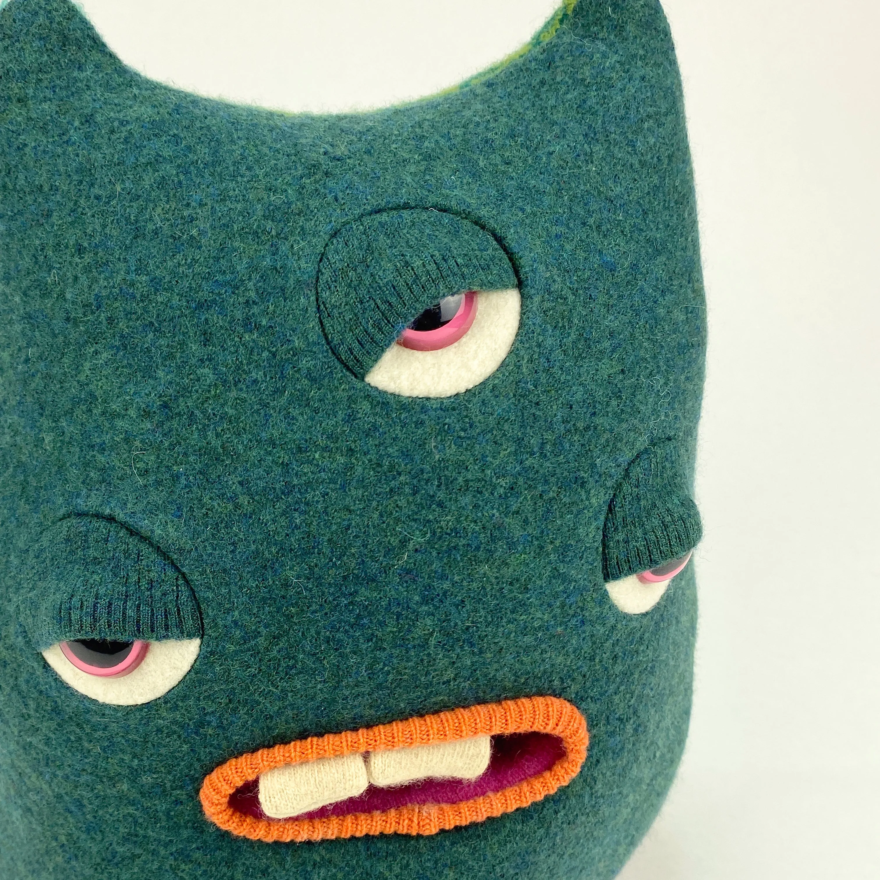 Allan the three-eyed handmade plush monster