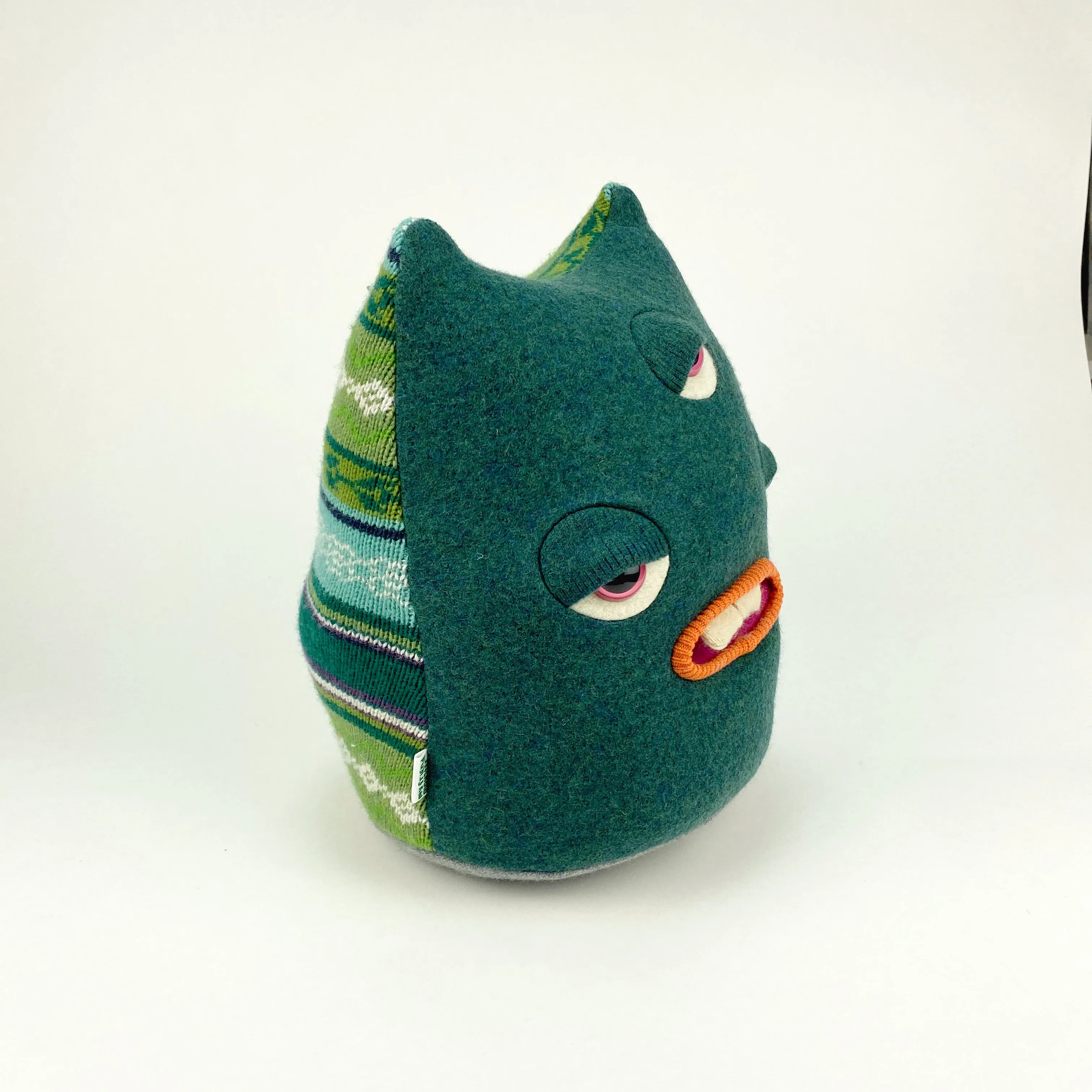 Allan the three-eyed handmade plush monster