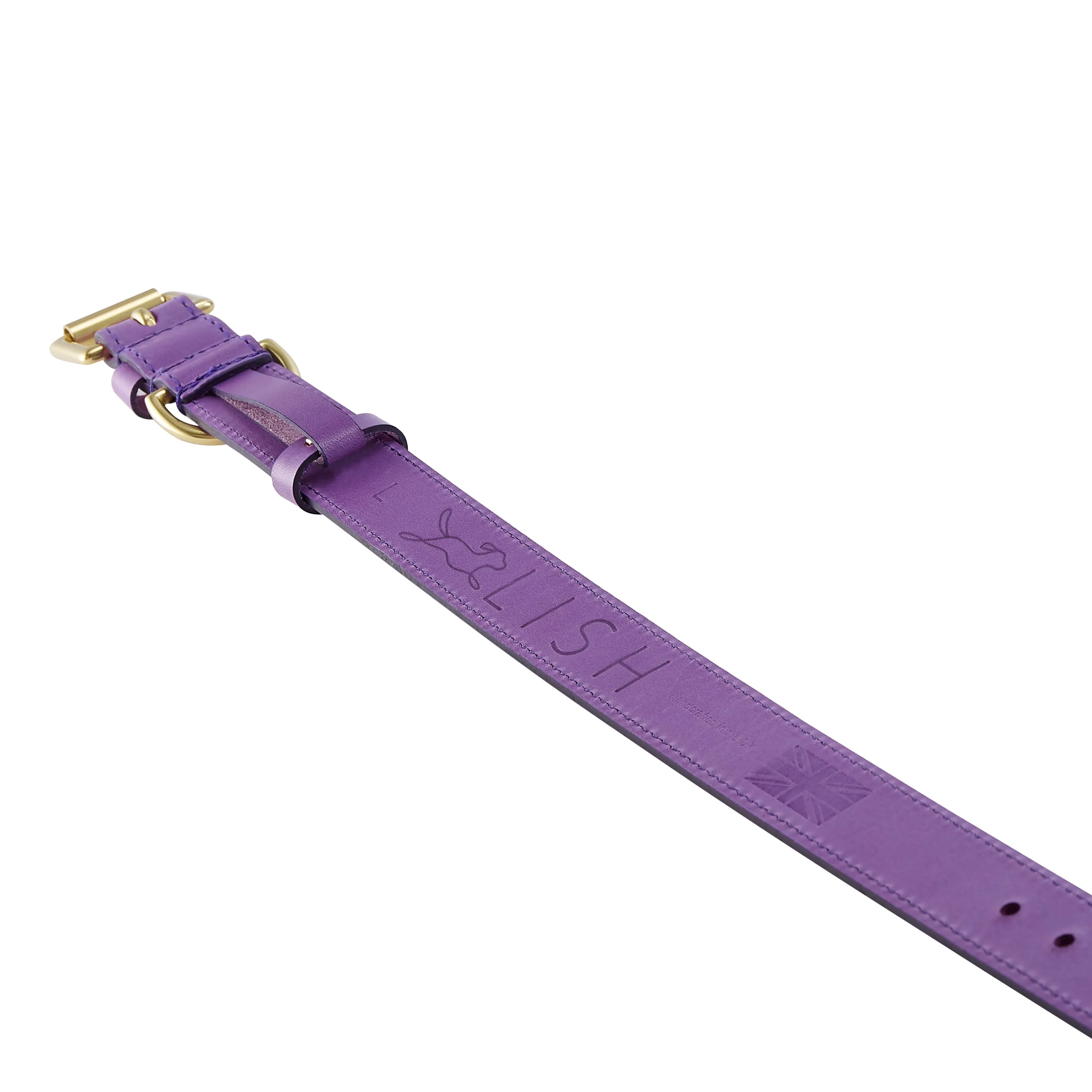 Coopers Violet Luxury Leather Designer Dog Collar