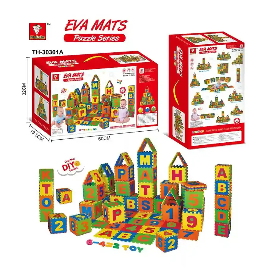 Eva Mat Boxed EVA English letters and numbers floor mat puzzle 36pcs