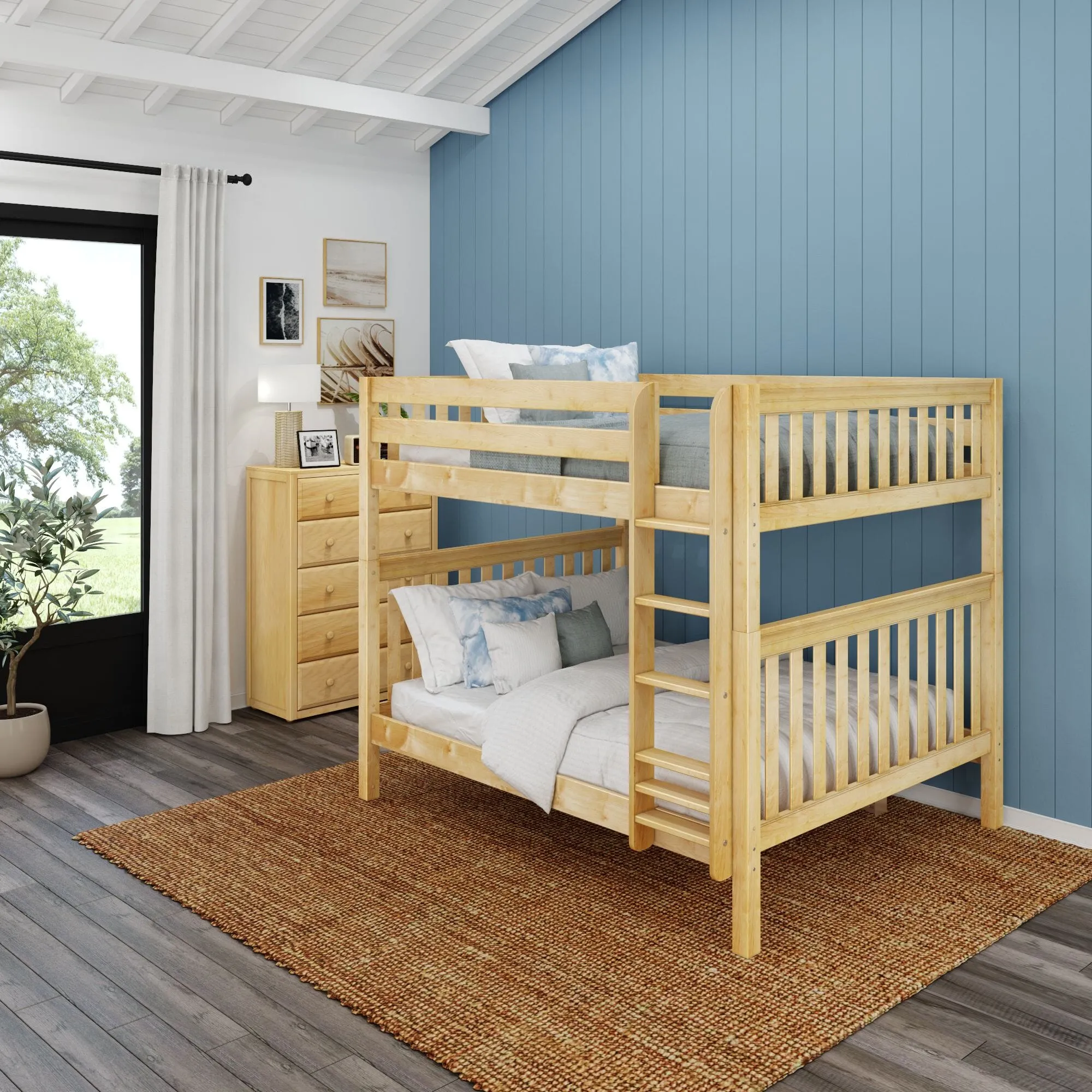 Queen High Bunk Bed with Ladder