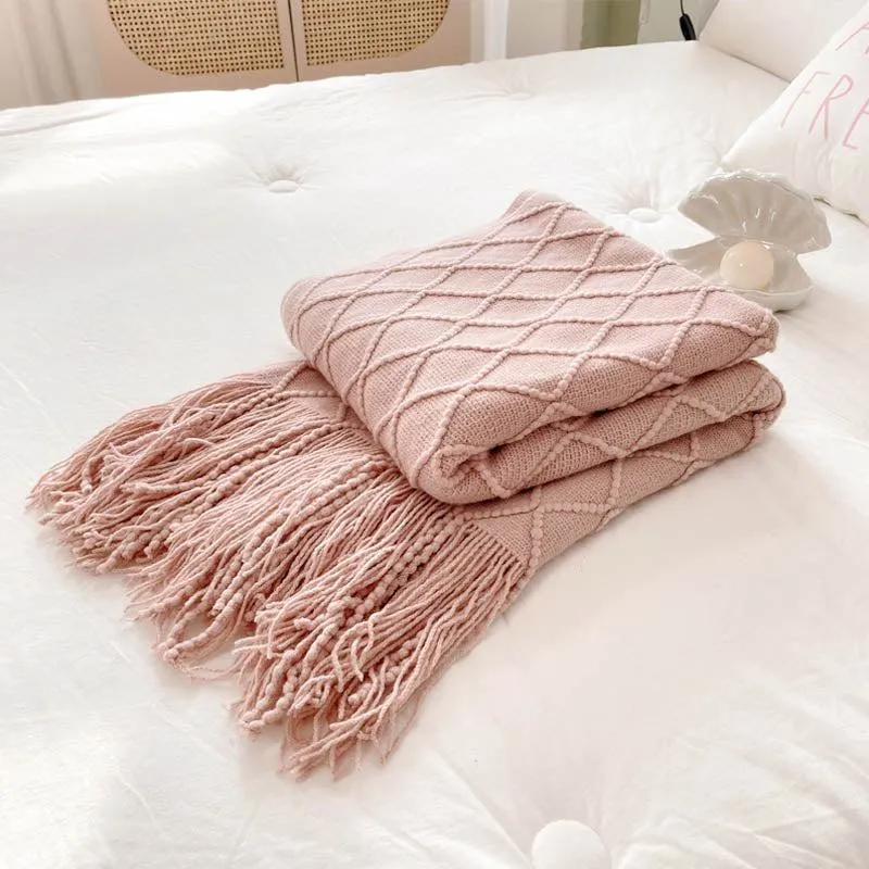 Yeknu Geometry Cozy Tassel Blanket